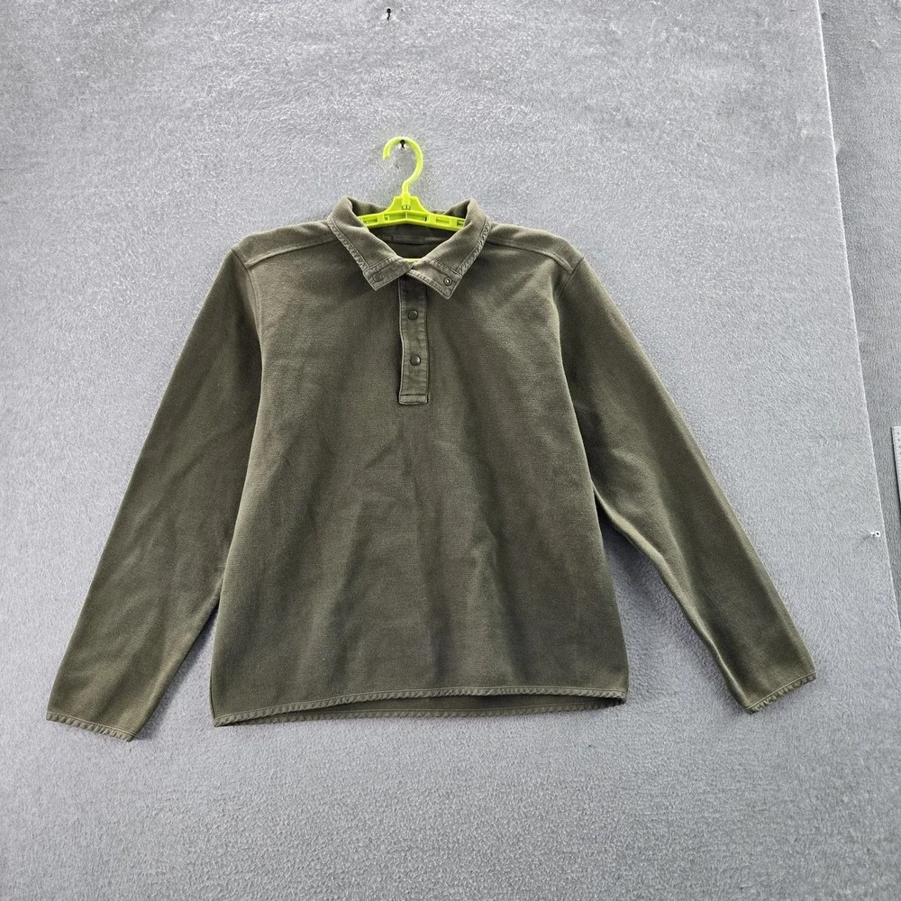 REI Cooperative Men Sweater LARGE Green Cotton Nylon‎ Gorpcore Collar